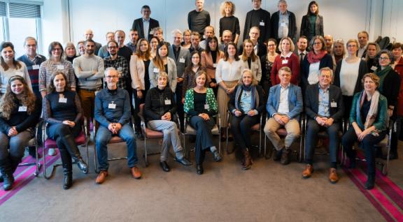 Equal-Life group faces the camera and poses for a group picture during the kick-off event